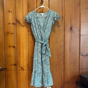 LC Lauren Conrad Women’s Blue Floral Dress Size S